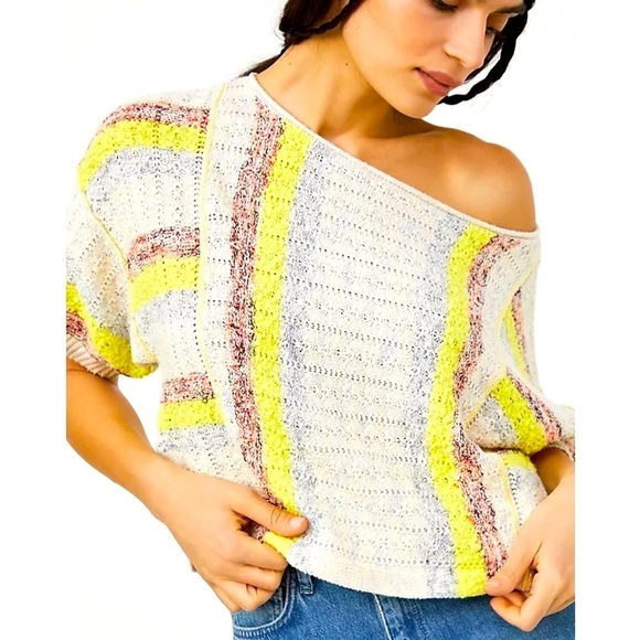 Anthropologie Tops - ANTHROPOLOGIE BEACH SIDE STRIPED LOOSE FIT OVERSIZED SWEATER TOP SIZE XS